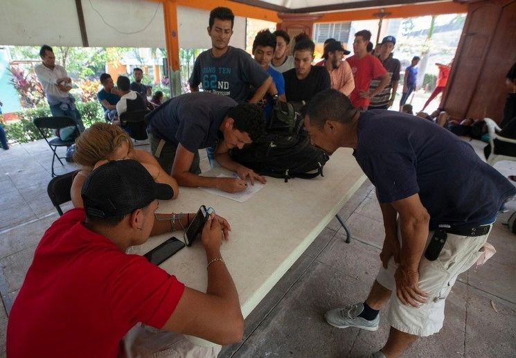 Migrantes en el albergue Belén, en Tapachula, Chiapas. Foto VVíctor Camacho/ archivo