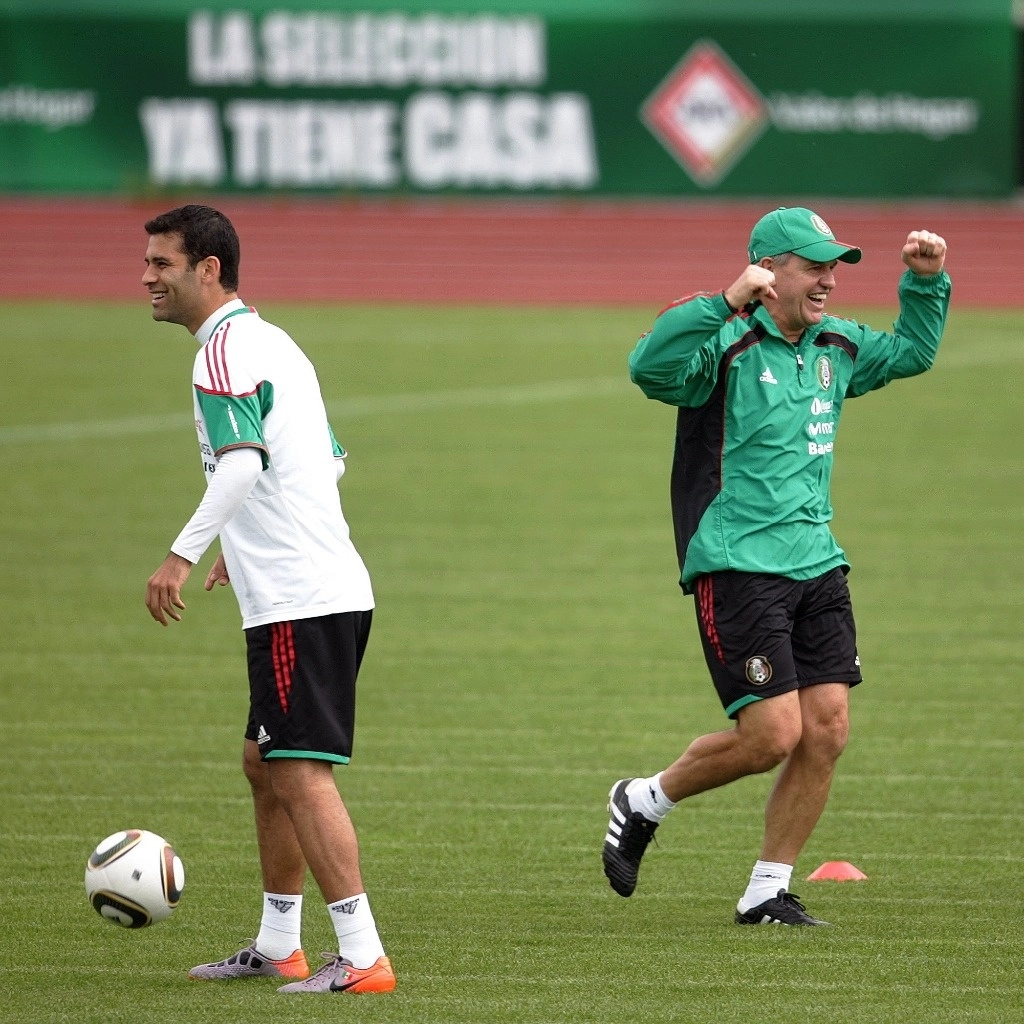 Rafael Márquez y Javier Aguirre, nuevo director técnico de la Selección Mexicana de Fútbol. Foto Tomada de X @miseleccionmx 