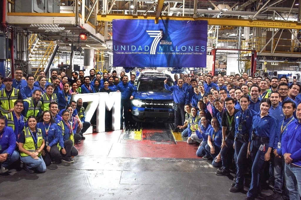 Ford Bronco Sport fue el vehículo con el que la planta de Ford en Hermosillo alcanzó siete millones de unidades producidas. Foto Cortesía Ford
