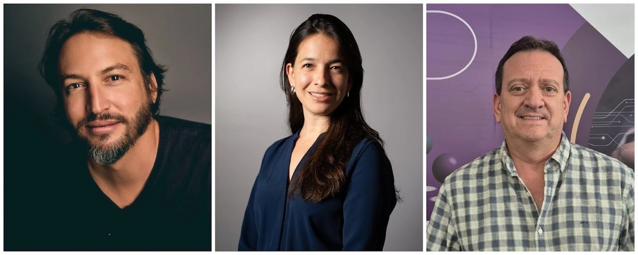 Nicolás Celis, Gabriela Gavica y Carlos Manuel Gómez, integrantes del consejo directivo de la Federación Mexicana de Productores de Cine. Foto 
