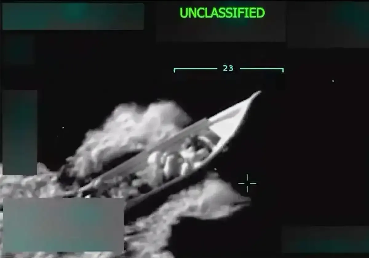 Imagen tomada del video de la lancha destruída por Estados Unidos. Foto