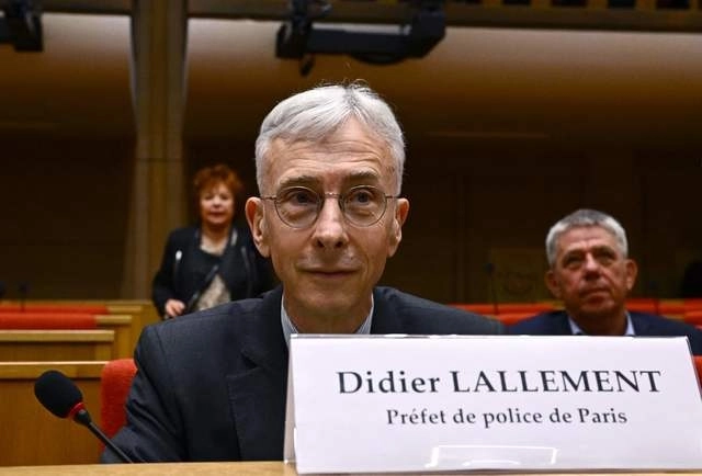 El prefecto de la policía de París, Didier Lallement, durante una audiencia en el Senado para hablar sobre los incidentes en el Stade de France en la final de la Liga de Campeones. La imagen, del 9 de junio de 2022. Foto Afp