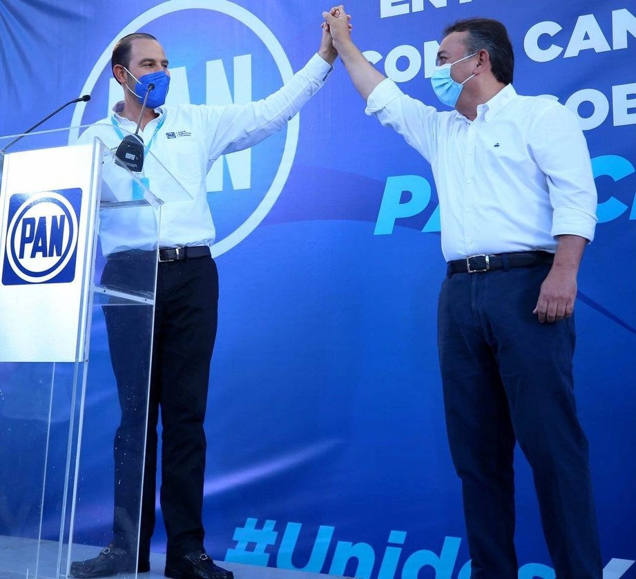 Marko Cortés y Francisco Pelayo este jueves. Foto @MarkoCortés