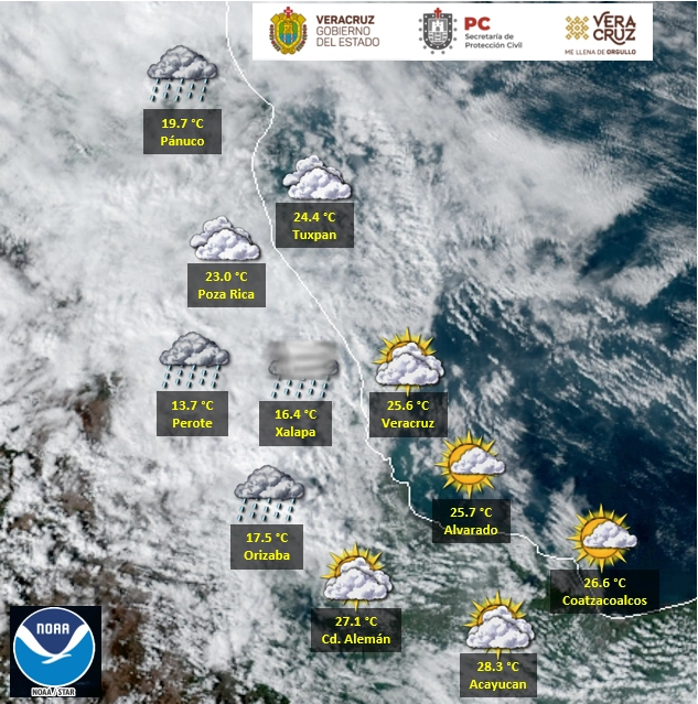 Foto satelital del Frente Frío. Foto @spcver 