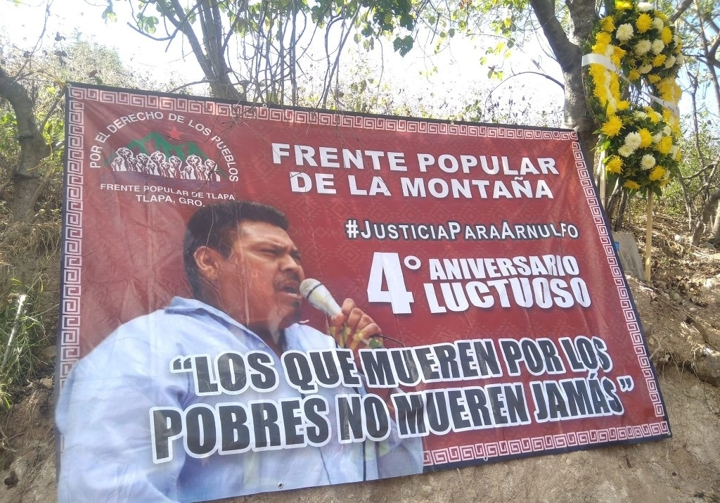 El Frente Popular de la Montaña exige justicia por el activista Arnulfo Cerón, en su cuarto aniversario luctuoso. Foto tomada de https://www.facebook.com/profile.php?id=100064547478647 / Archivo