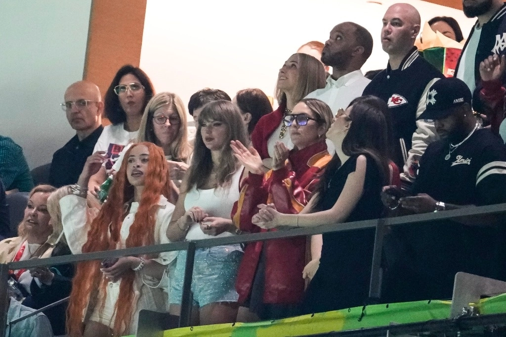 Taylor Swift volvió al Super Bowl para ver a Travis Kelce y los Chiefs de Kansas City. Foto Ap