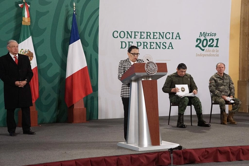 En tanto, la secretaria de Seguridad Pública y Participación Ciudadana, Rosa Icela Rodríguez, destacó hoy que la incidencia delictiva en términos generales registró una reducción de 22.1 por ciento, al subrayar que uno de los delitos de mayor impacto, el homicidio doloso, bajó 3.8 por ciento. Foto Pablo Ramos