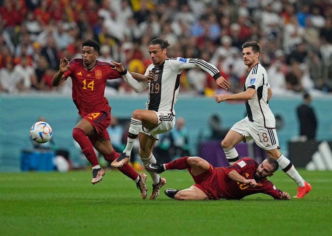 Alemania y España dividieron puntos en el duelo jugado en el estadio Al Bayt en Jor, Qatar. Foto Ap