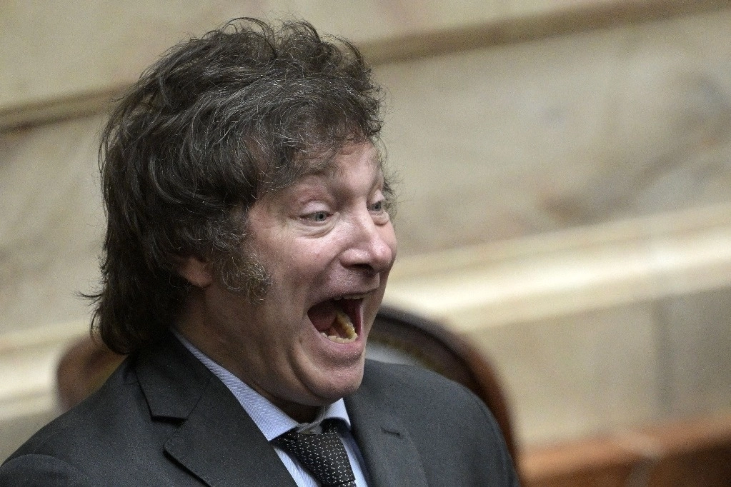 El presidente electo de Argentina, Javier Milei, en el Congreso en Buenos Aires, el 29 de noviembre de 2023. Foto Afp 