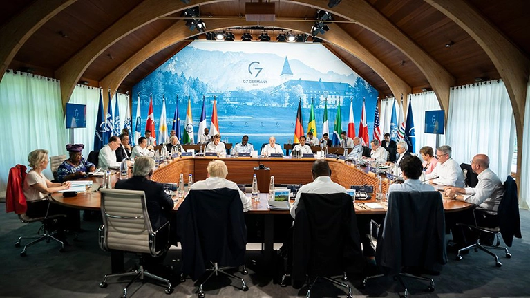 Líderes financieros del G7 durante una reunión en imagen de archivo. Foto OIT