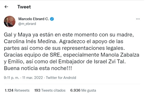 El canciller dio seguimiento a la decisión del juez.