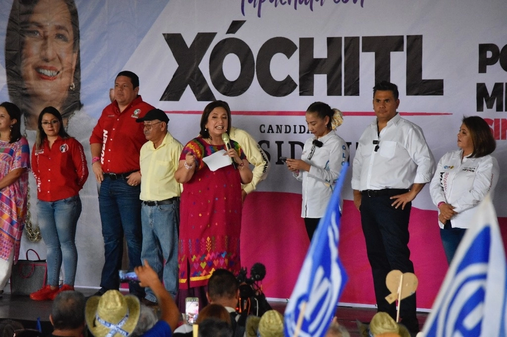 La candidata de la alianza Fuerza y Corazón por México a la Presidencia de la República, Xóchitl Gálvez, aseguró que la violencia que vive Chiapas por la disputa de los ‘cárteles’ de la droga es insostenible. Foto Édgar H. Clemente
