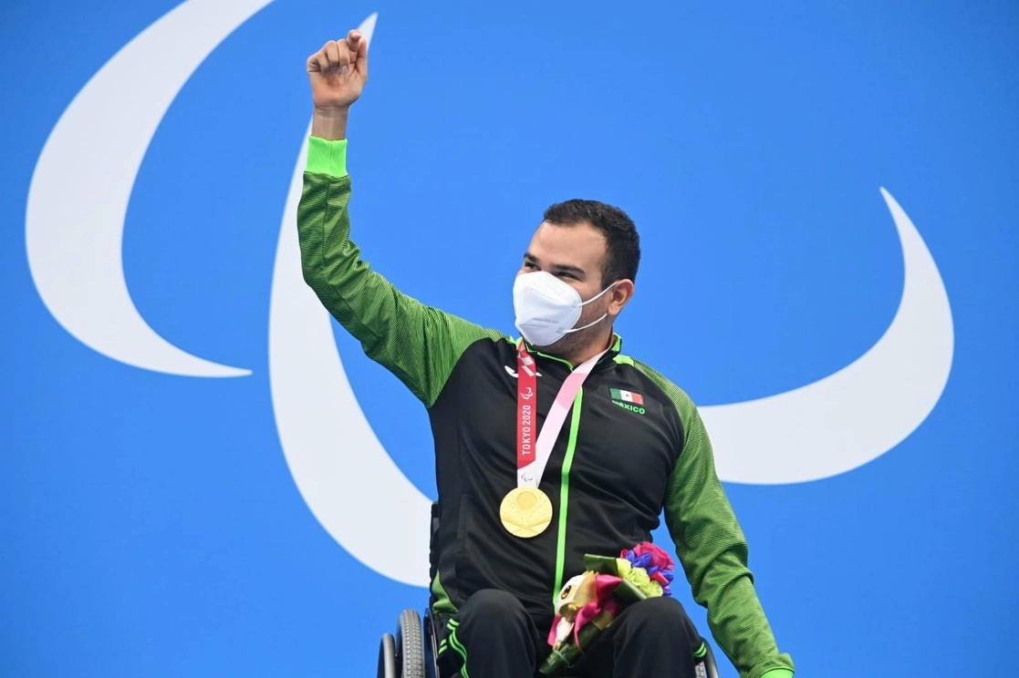 Diego López Díaz se proclamó campeón en 50 metros libre S3. Foto tomada de la cuenta de Twitter @COPAME