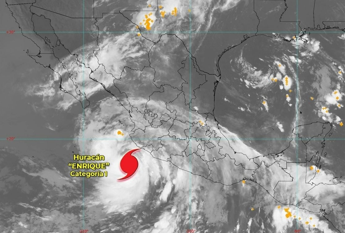 Aproximación del huracán 'Enrique' a territorio nacional, a finales de junio del año pasado. Foto Tomada del Twitter @conagua_clima