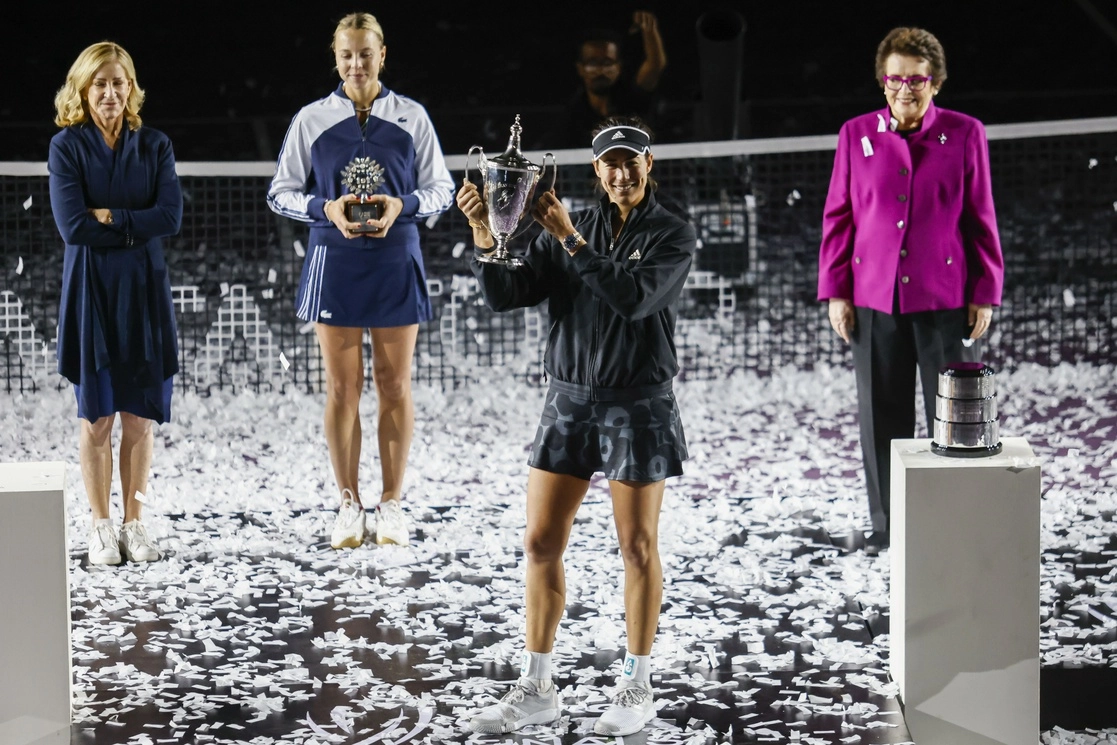 La victoria en la final resultó en el sexto enfrentamiento entre Muguruza y Kontaveit; el balance es de cuatro triunfos para la española y dos para la estonia. Foto Xinhua