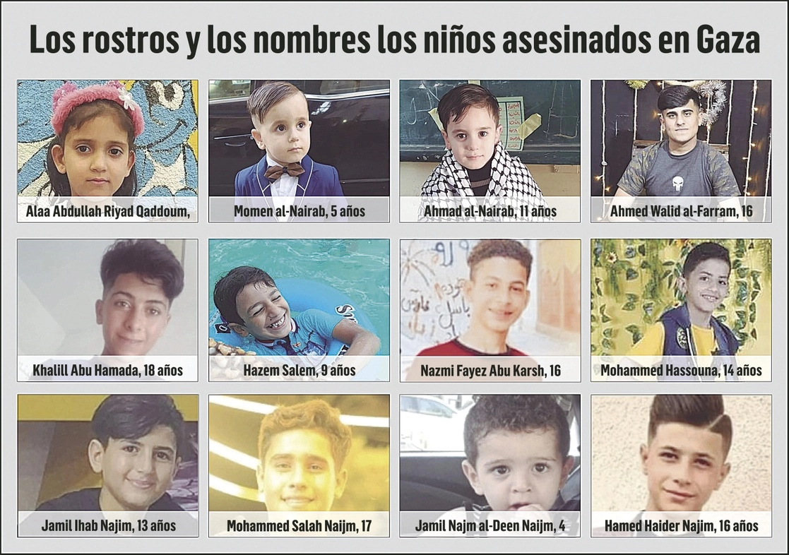 Según las autoridades del enclave palestino bajo bloqueo israelí controlado por el grupo islamista Hamas, entre las 46 víctimas mortales de la confrontación hay 16 niños. Fotos Agencias