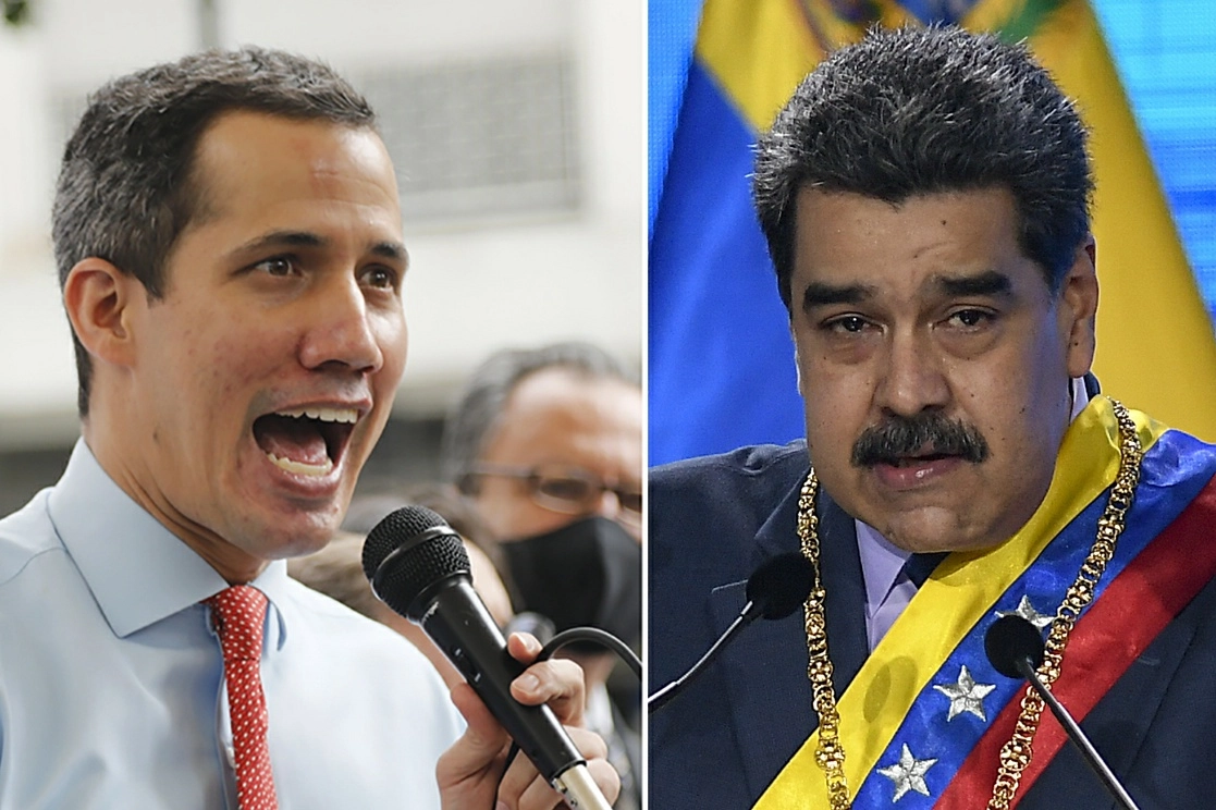 El opositor Juan Guaidó (izquierda) celebró el fallo de la jueza británica. El gobierno de Nicolás Maduro señaló que se viola el estado de derecho internacional. Foto Ap
