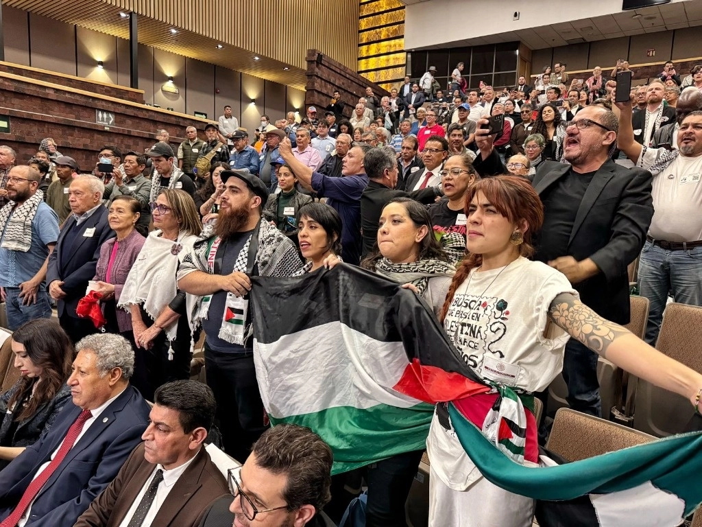 Foro en la Cámara de Diputados rumbo al Día Mundial de Solidaridad con el Pueblo Palestino, con la presencia de la embajadora Nady Rasheed, en la Ciudad de México, el 21 de noviembre de 2024. Foto Marco Peláez



