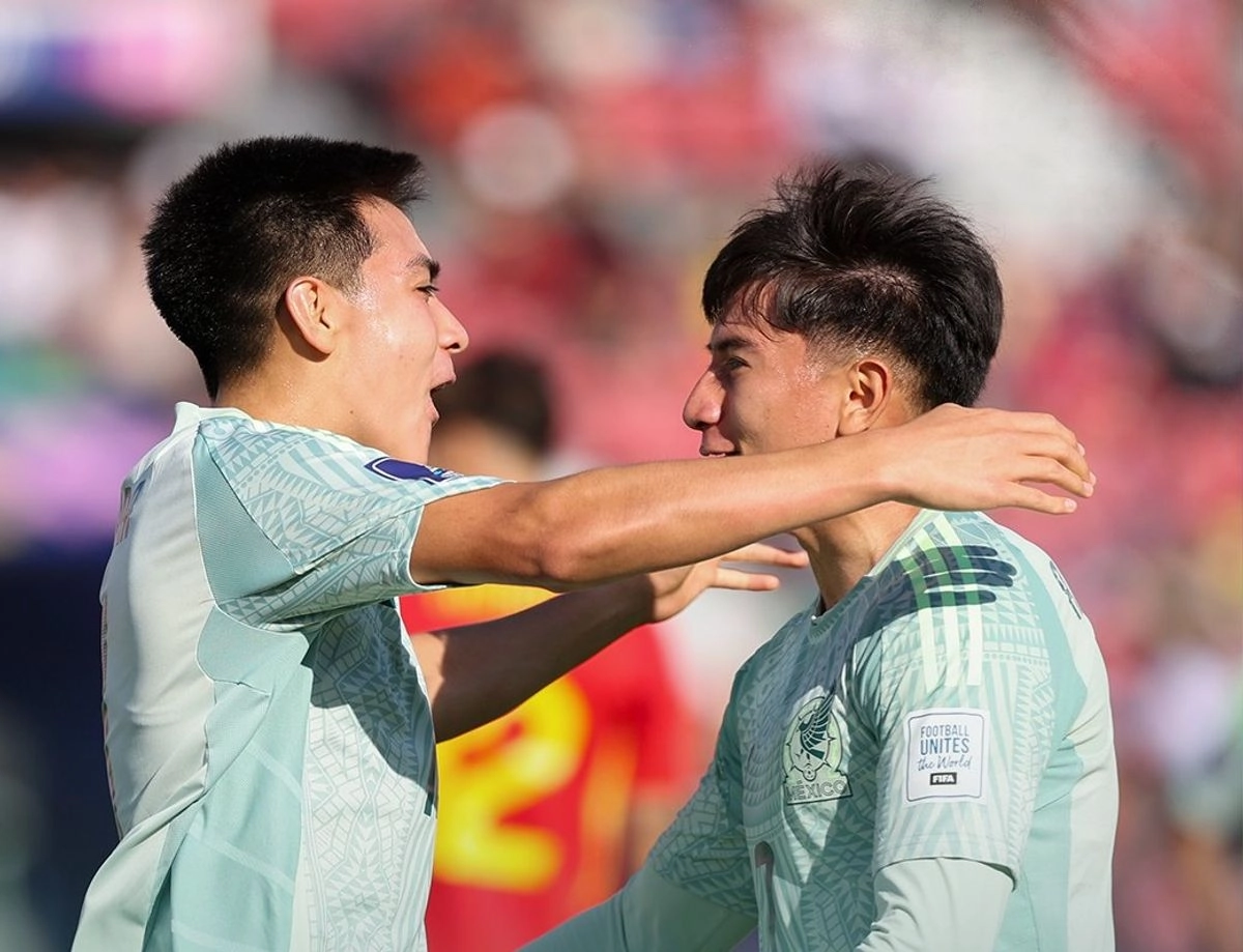 Gilberto Mora se convirtió en el octavo mexicano que marca doblete en Copa Mundial Sub-20. Foto tomada de la cuenta de X 