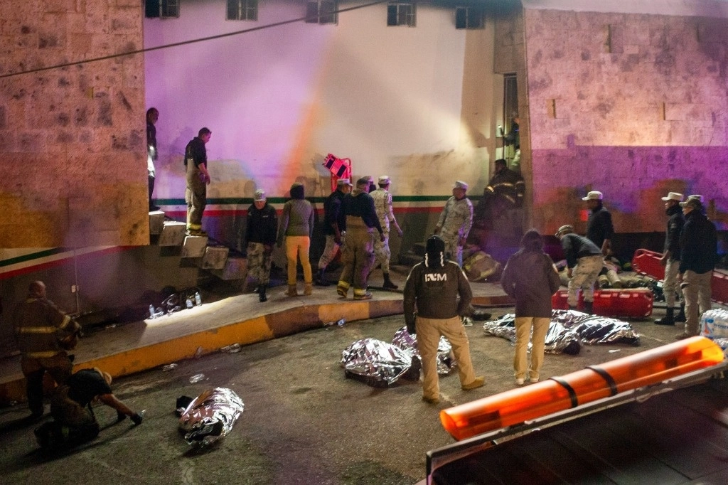 Imagen tras el incendio dentro de las instalaciones de la estación migratoria del Instituto Nacional de Migración en Ciudad Juárez, el pasado 28 de marzo. Foto Cuartoscuro 