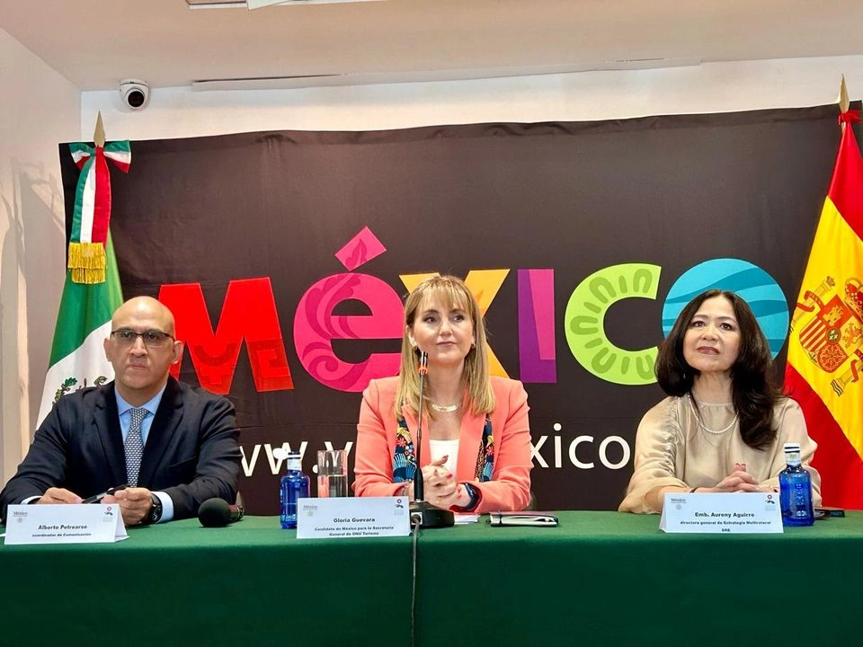 Gloria Guevara, durante la conferencia de prensa.
