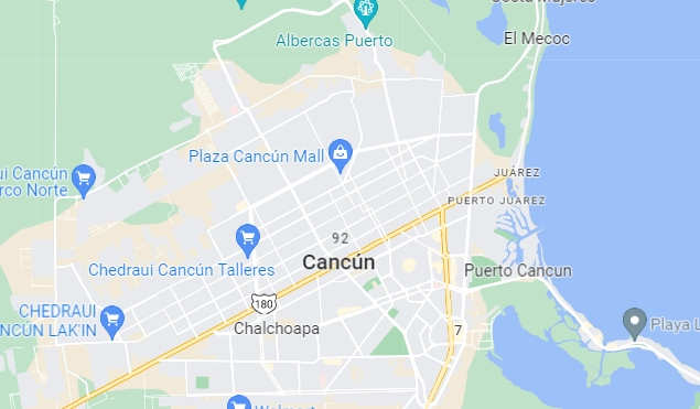 Un grupo de 49 migrante fueron detenidos en Cancún y presentados a las autoridades por no contar con la documentación. Foto Google Maps