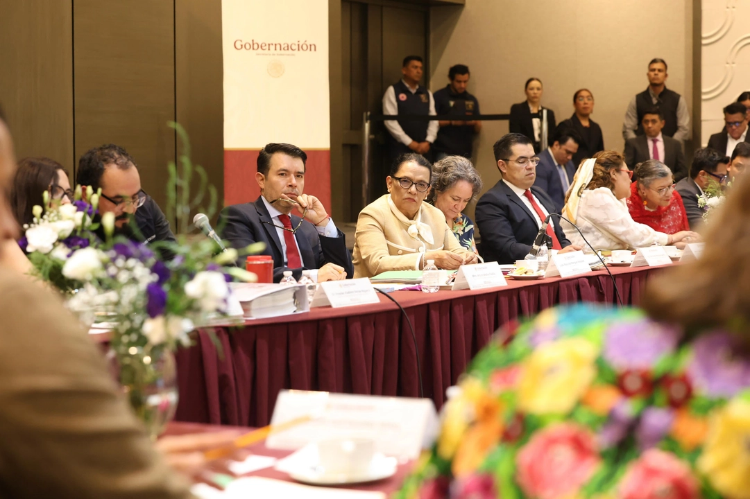 La secretaria de Gobernación, Rosa Icela Rodríguez, sostuvo una reunión con los secretarios de gobierno de las 32 entidades del país sobre la reformas en materia de búsqueda de personas desaparecida. Foto 
