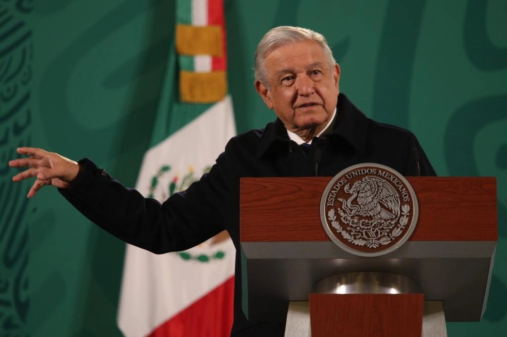 El presidente de México, Andrés Manuel López Obrador, durante su conferencia matutina en Palacio Nacional, en la Ciudad de México, el 13 de diciembre de 2021. Foto María Luisa Severiano