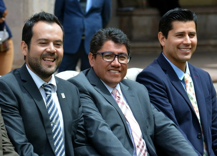Ulises Mejía, Saúl Monreal, Julio César Chávez, tres de los alcaldes de Zacatecas. Foto Alfredo Valadez