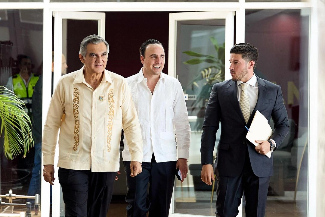 Los gobernadores de Coahuila, Manolo Jiménez; Nuevo León, Samuel García y Tamaulipas, Américo Villarreal acordaron estrategias conjuntas contra la delincuencia. Foto 