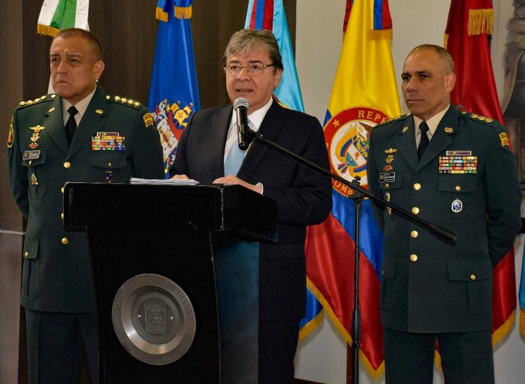 Carlos Holmes Trujillo, durante la conferencia de este lunes. Foto Afp