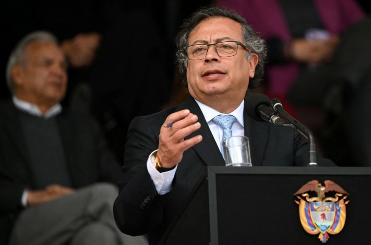 Gustavo Petro durante un acto público este martes. Foto Ap