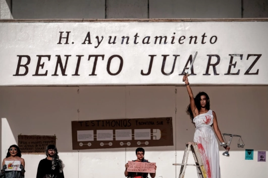 Colectivas durante una protesta en imagen de archivo. Foto CMDPDH