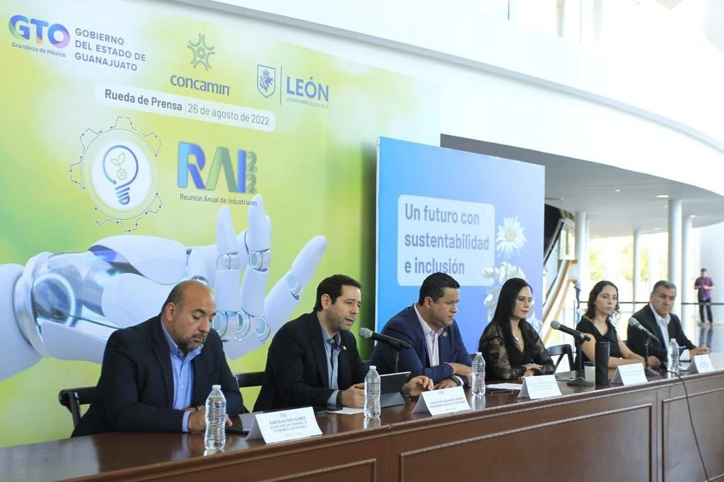 Presentación de la Reunión Anual de Industriales (RAI) 2022, que se realizará en León, Guanajuato. Foto tomada del Twitter de @CONCAMIN