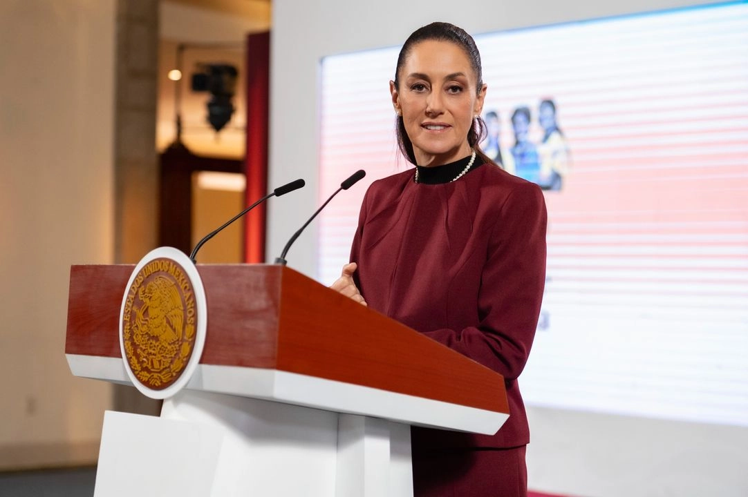  La presidenta de México, Claudia Sheinbaum, durante su conferencia matutina en Palacio Nacional, en la Ciudad de México, el 25 de junio de 2025. 