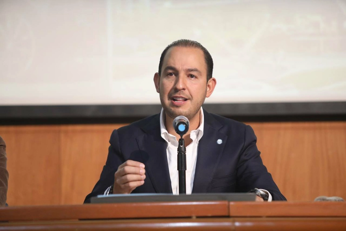 El dirigente nacional del PAN, Marko Cortés, durante su intervención en la Coordinación de Medio Ambiente, Sustentabilidad y Cambio Climático, el 31 de enero de 2022. Foto tomada del Twitter de @MarkoCortes