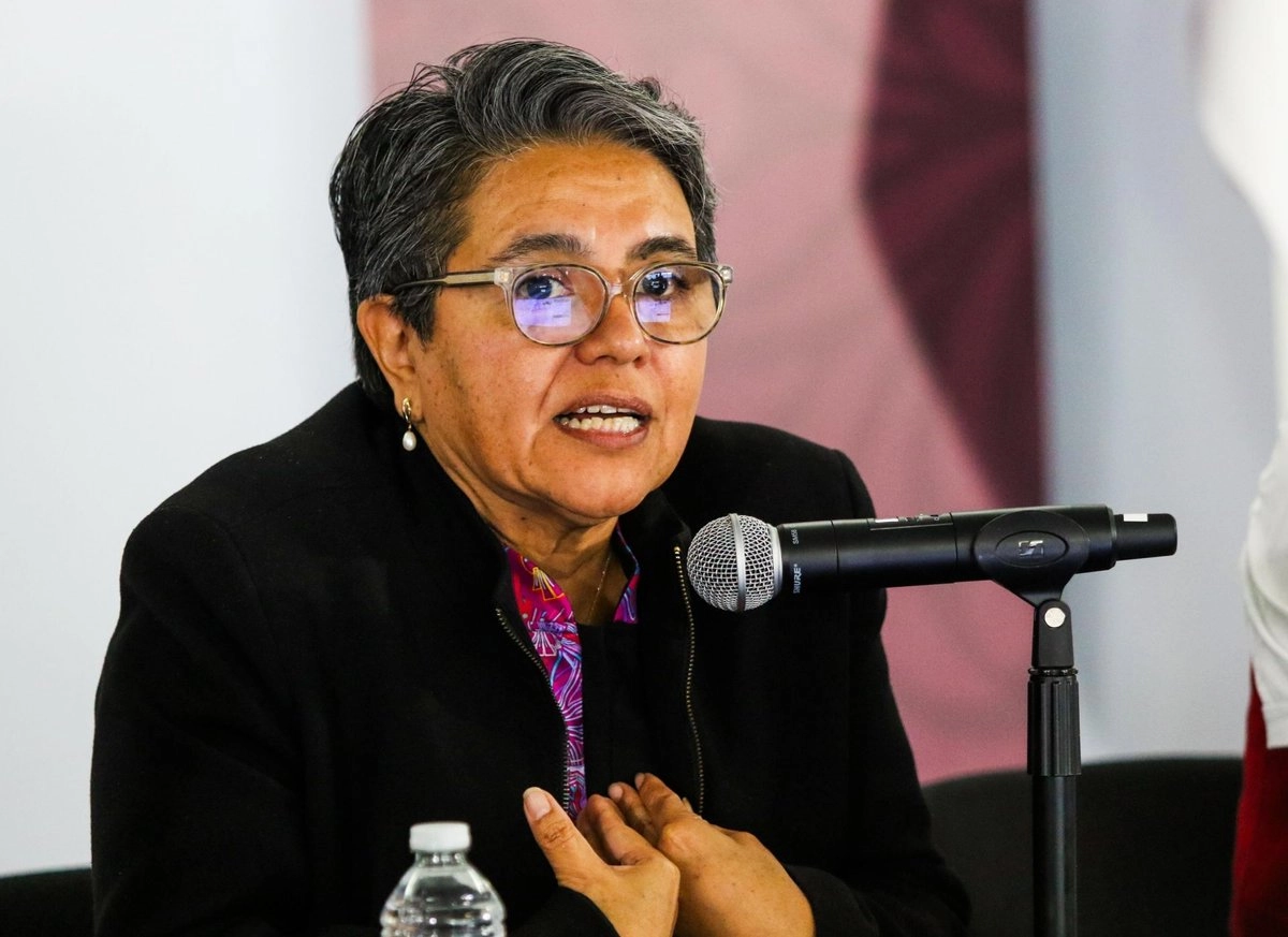 Raquel Buenrostro, titular de la Secretaría de Anticorrupción y Buen Gobierno, dijo que el modelo que impulsa la administración federal busca prevenir el hostigamiento sexual y laboral que ocurre en el sector educación y salud. Imagen del 12 de mayo de 2025. Foto 