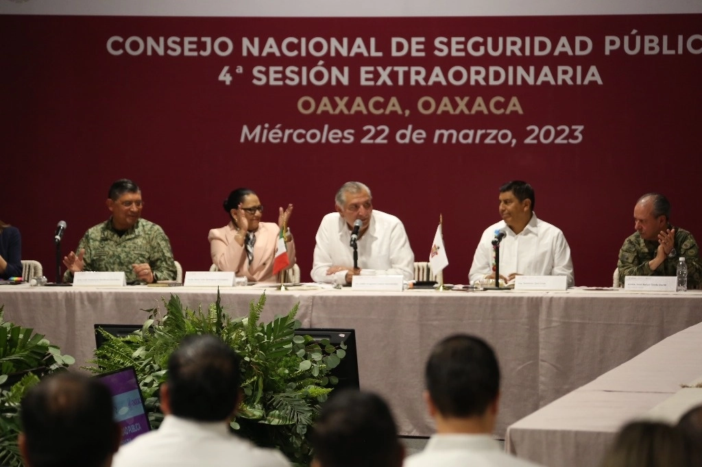 El secretario de Gobernación, Adán Augusto López, fungió como presidente suplente del Consejo Nacional de Seguridad, que se realizó en Oaxaca. Foto Jorge A. Pérez Alfonso