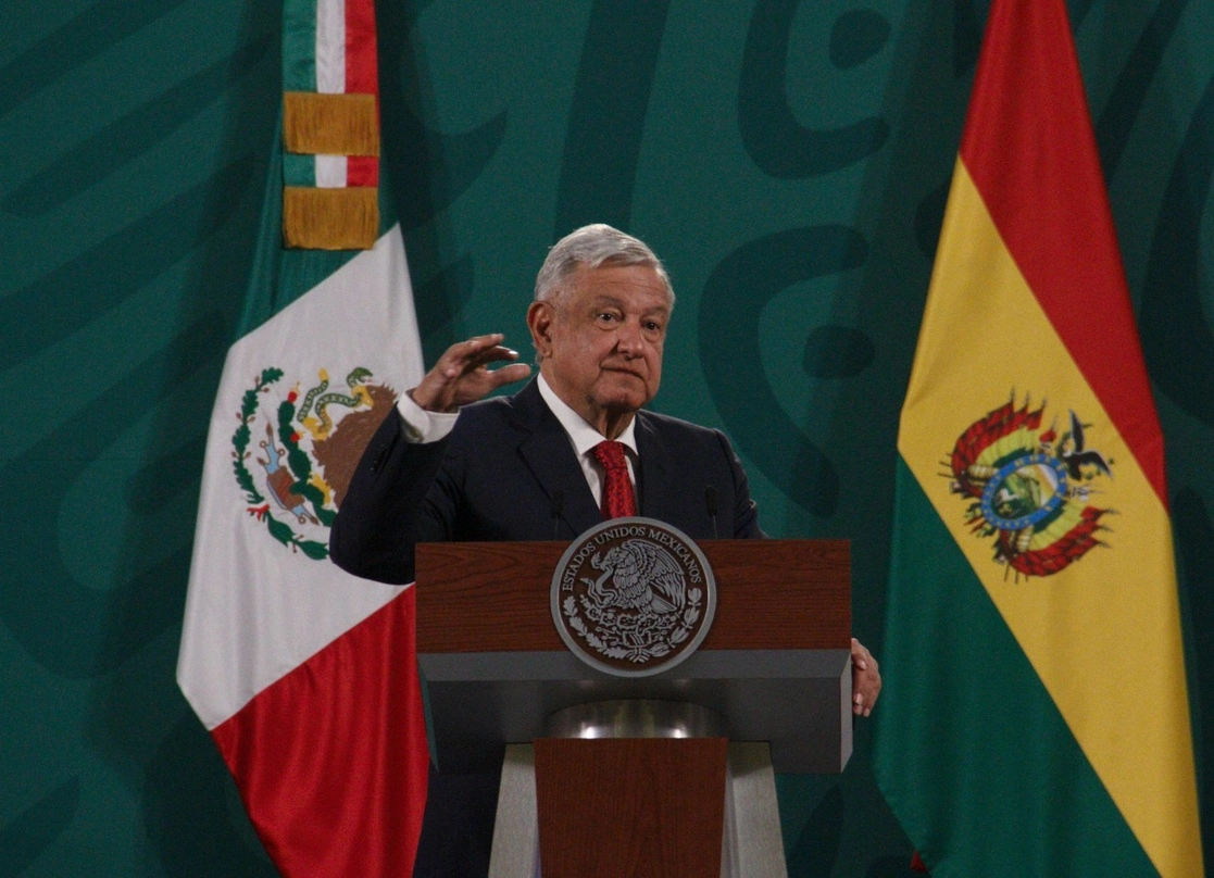 Andrés Manuel López Obrador, presidente de México, encabeza la conferencia matutina junto con Luis Alberto Arce, presidente de Bolivia, durante su visita a México. También asisten Rogelio Mayta Mayta, ministro de Relaciones Exteriores de Bolivia y Marcelo Ebrard Casaubon, secretario de Relaciones Exteriores, el 24 de marzo de 2021. Foto Cuartoscuro 