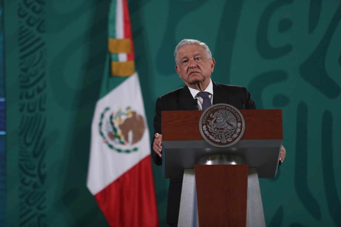 El presidente de México, Andrés Manuel López Obrador, durante su conferencia matutina en Palacio Nacional, en la Ciudad de México, el 30 de septiembre de 2021. Foto Yazmín Ortega Cortés