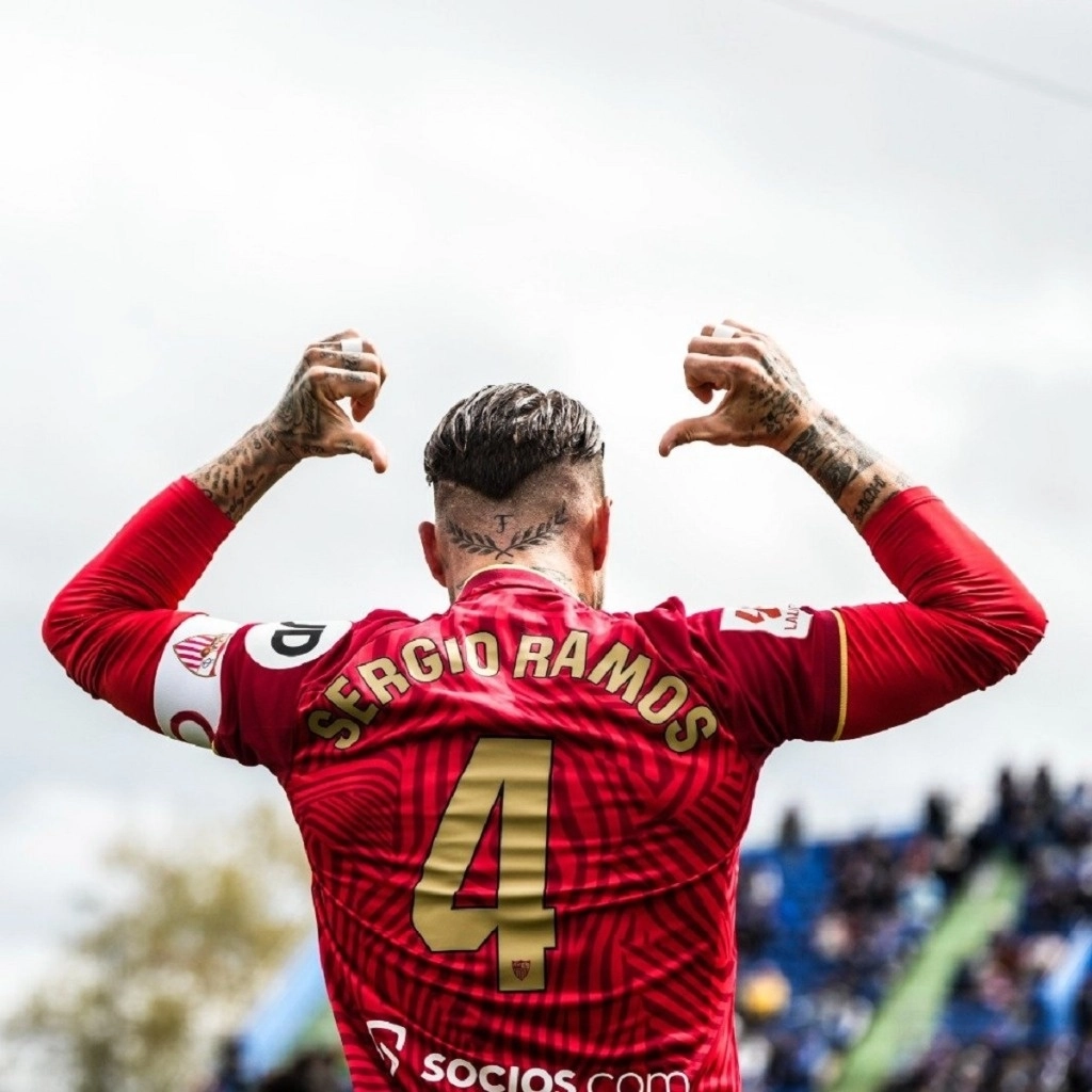 Sergio Ramos anotó a los cinco minutos de juego el único gol del partido que dio la victoria al Sevilla ante Getafe. Foto Tomada de X @SevillaFC   