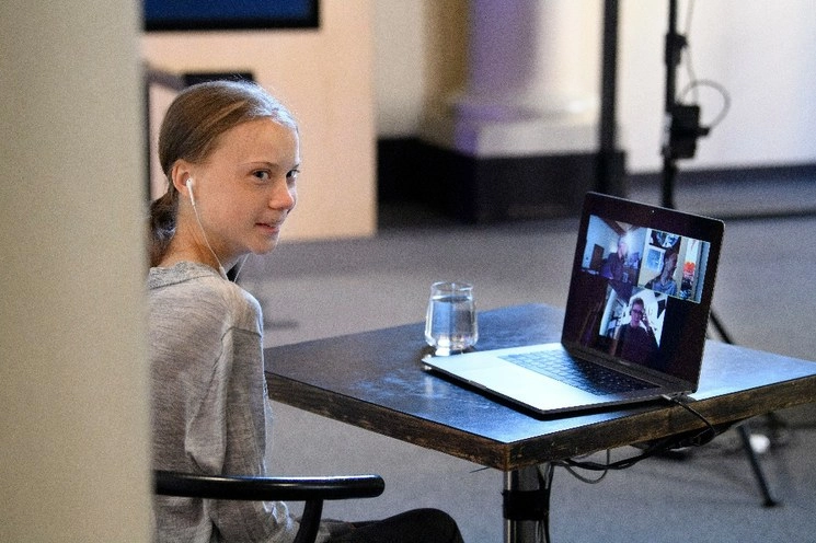 La activista durante una videoconferencia realizada este miércoles. Foto Ap