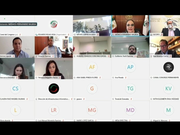 Instalación del grupo de trabajo del Senado. Imagen tomada de la transmisión a través del Twitter de @senadomexicano