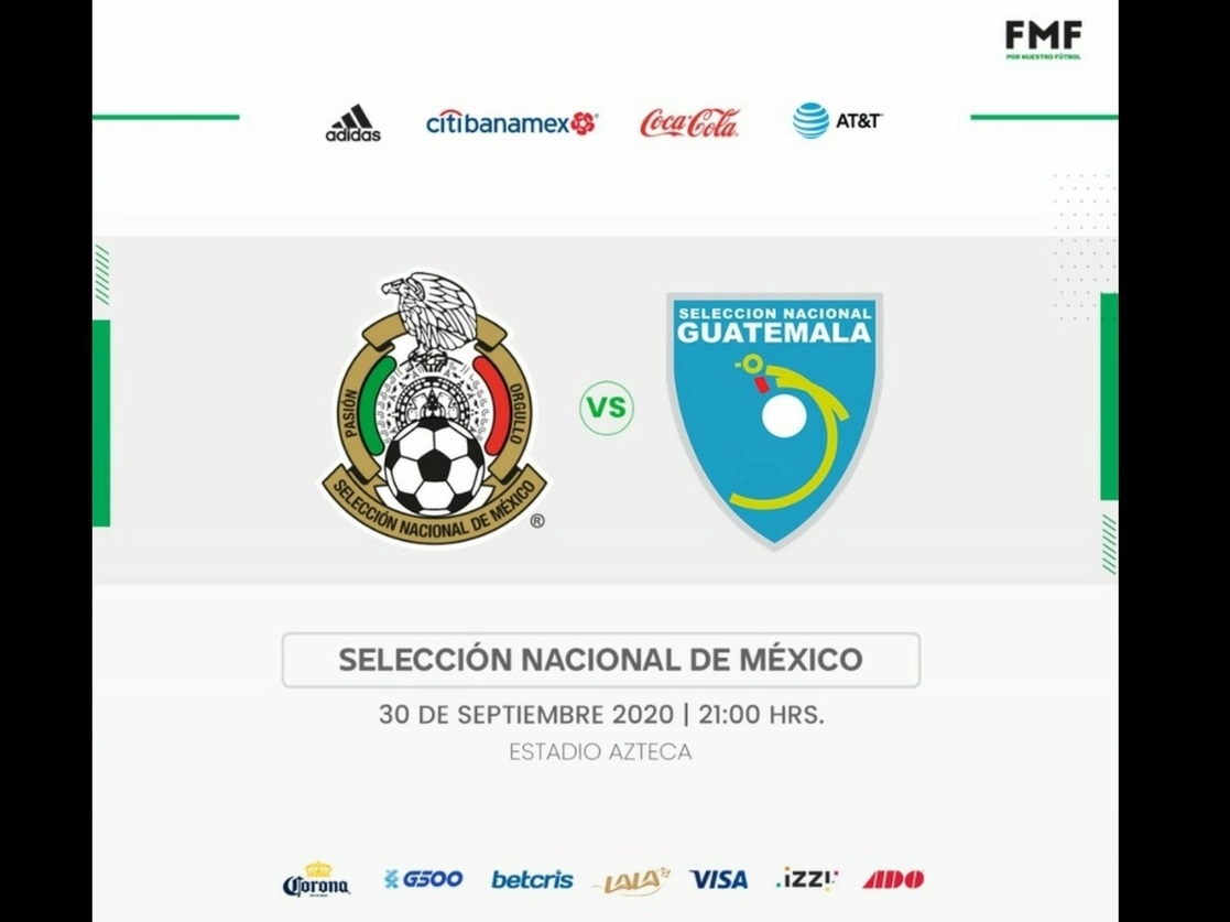 El encuentro se disputará el 30 de septiembre en el estadio Azteca de la Ciudad de México y marcará el regreso de la selección mexicana a la actividad, casi un año después de disputar su último compromiso. Imagen tomada del Twitter de @FMF