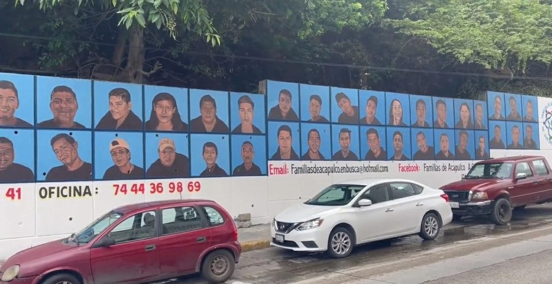 Mural de los desaparecidos en el centro de Acapulco. Foto La Jornada