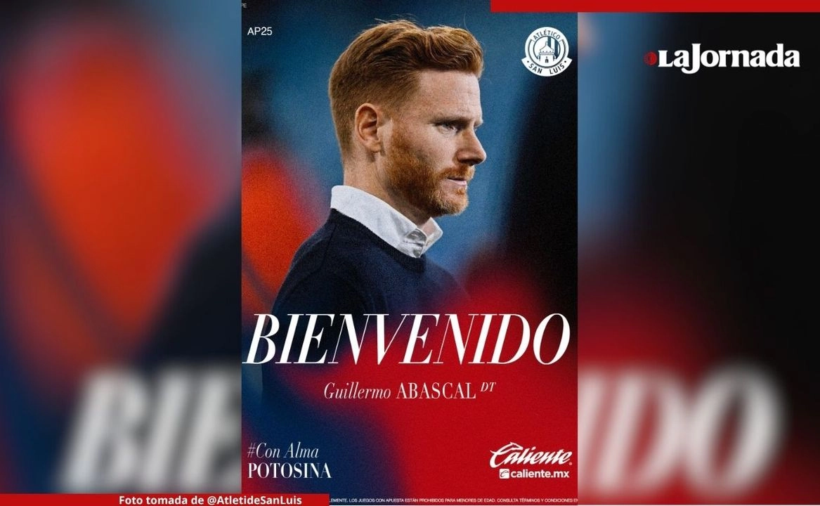 "El Atlético de San Luis da la bienvenida a Guillermo Abascal como nuevo director técnico, quien se incorpora tras una amplia experiencia internacional y una visión táctica moderna que promete darle un nuevo impulso al proyecto potosino", informó el club. Imagen tomada de 