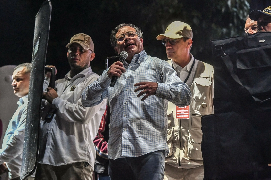 El candidato en un mitin de este sábado. Foto Afp
