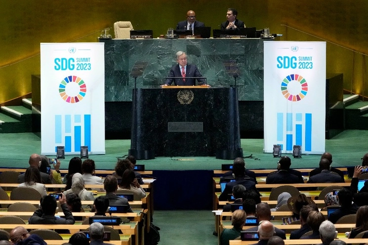 El secretario general de la ONU, Antonio Guterres, durante el Foro de las Naciones Unidas sobre Desarrollo Sostenible, el 18 de septiembre de 2023. Foto Ap