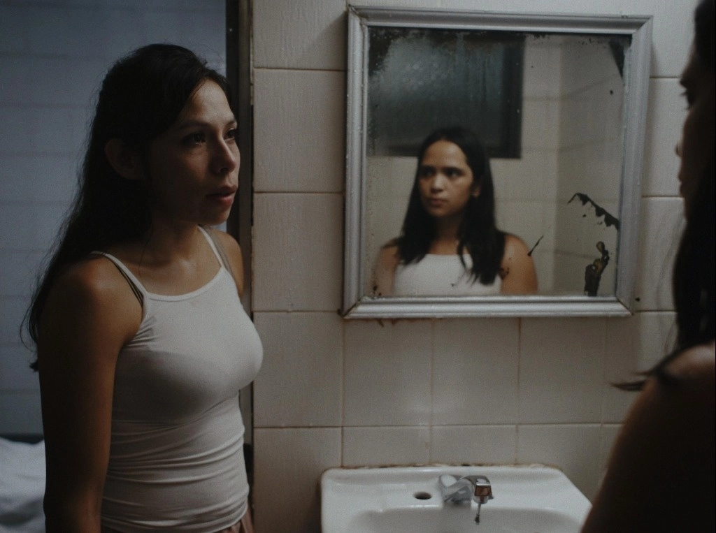 Fotograma del cortometraje protagonizado por Mistral Moreno y Gabriela Montiel (izquierda)