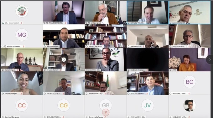 Senadores platicaron con el rector de la UNAM para conocer los planes frente al Covid-19 y el uso del donativo de 50 millones de pesos. Imagen tomada del Twitter de @RicardoMonrealA y del @senadomexicano
